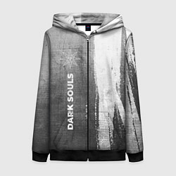 Толстовка на молнии женская Dark Souls - grey gradient по-вертикали, цвет: 3D-черный