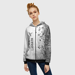 Толстовка на молнии женская Black Sabbath - white gradient по-вертикали, цвет: 3D-черный — фото 2