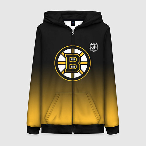 Женская толстовка на молнии Бостон Брюинз - градиент / 3D-Черный – фото 1