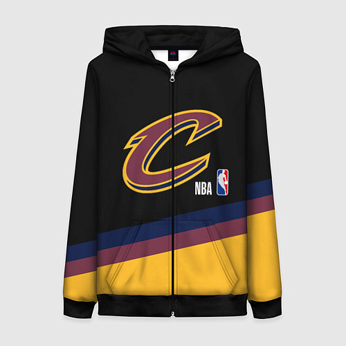 Женская толстовка на молнии Cleveland Cavaliers NBA basketball / 3D-Черный – фото 1