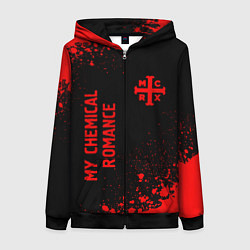 Толстовка на молнии женская My Chemical Romance - red gradient вертикально, цвет: 3D-черный