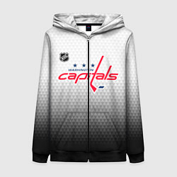 Толстовка на молнии женская Вашингтон Кэпиталз - градиент, цвет: 3D-черный