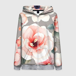 Женская толстовка на молнии Нежные цветы