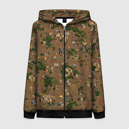 Женская толстовка на молнии Земли Данжа - Герои 3 / 3D-Черный – фото 1