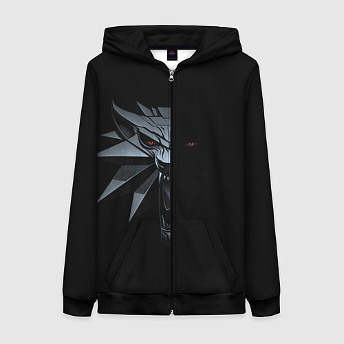 Женская толстовка на молнии Зверь в полумраке - Ведьмак 3 / 3D-Черный – фото 1