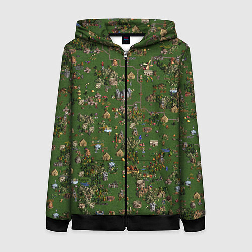 Женская толстовка на молнии Земли Замка - Герои 3 / 3D-Черный – фото 1