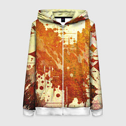 Толстовка на молнии женская Абстракция - sunspot, цвет: 3D-белый