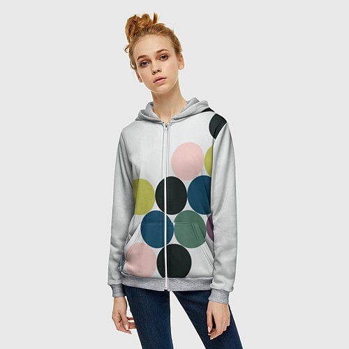 Женская толстовка на молнии Кластер чил - абстракция / 3D-Меланж – фото 3