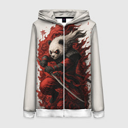 Женская толстовка на молнии Демоническая панда самурай - нейроарт