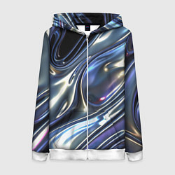 Женская толстовка на молнии Серебро жидкий металл