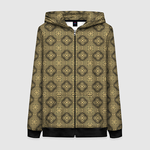 Женская толстовка на молнии Орнамент в кельтском стиле / 3D-Черный – фото 1
