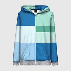 Женская толстовка на молнии Мятное небо колор-блок