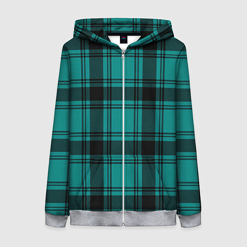 Женская толстовка на молнии Checkered dark blue / 3D-Меланж – фото 1