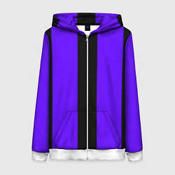 Толстовка на молнии женская Color purple black stripes, цвет: 3D-белый