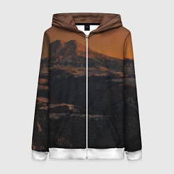 Толстовка на молнии женская Эльбрус, цвет: 3D-белый