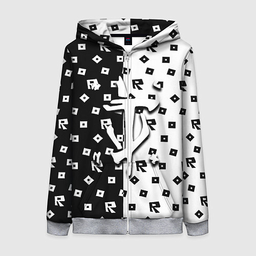 Женская толстовка на молнии Doom x roblox pattern / 3D-Меланж – фото 1