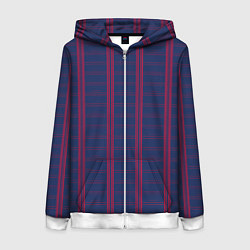 Женская толстовка на молнии Color blue cage pink stripes