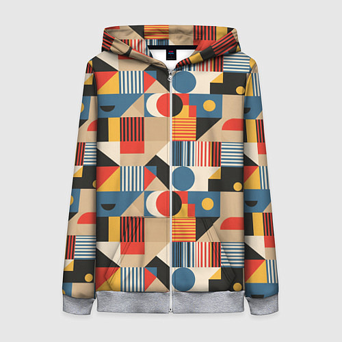 Женская толстовка на молнии Ритмы Баухауса / 3D-Меланж – фото 1