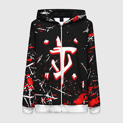 Толстовка на молнии женская Doom краски штрихи, цвет: 3D-белый