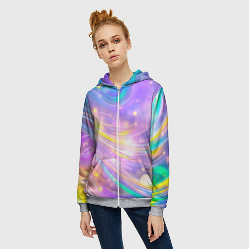 Женская толстовка на молнии Волшебный мистический космос / 3D-Меланж – фото 3