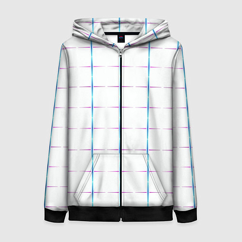 Женская толстовка на молнии Color white blue stripes / 3D-Черный – фото 1