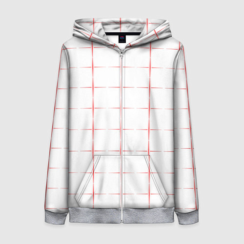 Женская толстовка на молнии Color white red crosses / 3D-Меланж – фото 1