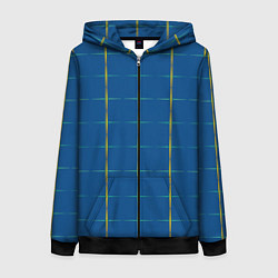 Толстовка на молнии женская Color blue yellow cross, цвет: 3D-черный