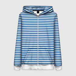 Толстовка на молнии женская Тельняшка десантника с полосами, цвет: 3D-белый