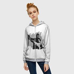 Толстовка на молнии женская Леон рисунок, цвет: 3D-меланж — фото 2