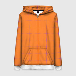 Толстовка на молнии женская Color orange stripe, цвет: 3D-белый