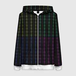 Женская толстовка на молнии Color black multicolored stripes