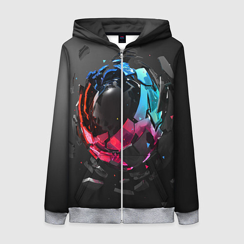 Женская толстовка на молнии Abstract graphics / 3D-Меланж – фото 1