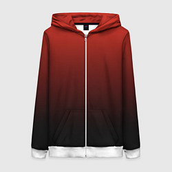 Толстовка на молнии женская Red gradient, цвет: 3D-белый