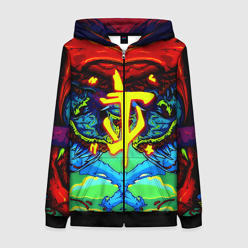 Женская толстовка на молнии Doom hyper monster / 3D-Черный – фото 1