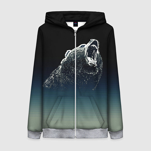 Женская толстовка на молнии Бурый в гневе - градиент / 3D-Меланж – фото 1