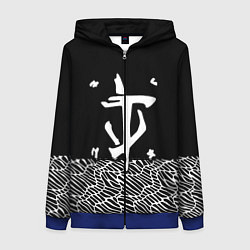 Толстовка на молнии женская Doom геометрия линии, цвет: 3D-синий