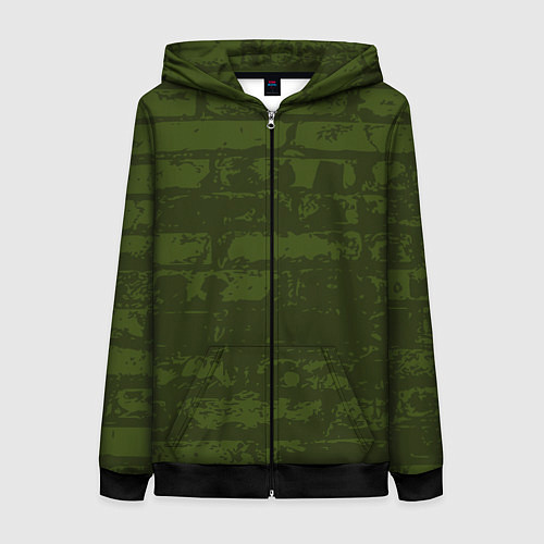 Женская толстовка на молнии Кирпичная стена / 3D-Черный – фото 1