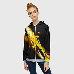 Толстовка на молнии женская Doom геометрия из полос, цвет: 3D-меланж — фото 2