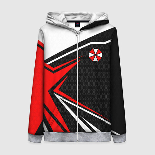 Женская толстовка на молнии Umbrella - red uniform / 3D-Меланж – фото 1