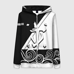 Толстовка на молнии женская Doom стильная геометрия, цвет: 3D-белый