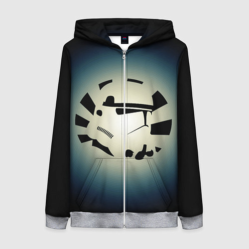 Женская толстовка на молнии Имперский штурмовик - градиент / 3D-Меланж – фото 1