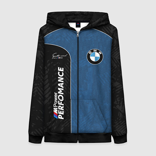 Женская толстовка на молнии BMW Performance Power / 3D-Черный – фото 1