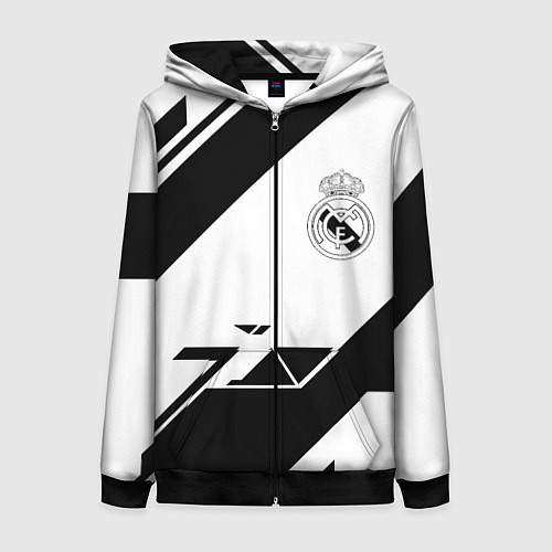 Женская толстовка на молнии Real Madrid geometry / 3D-Черный – фото 1