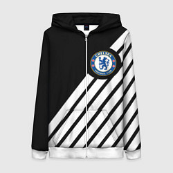 Толстовка на молнии женская Chelsea geometry sport, цвет: 3D-белый