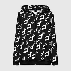 Толстовка на молнии женская JoJo pattern, цвет: 3D-черный