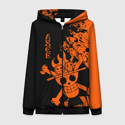 Толстовка на молнии женская One Piece - Ace, цвет: 3D-черный