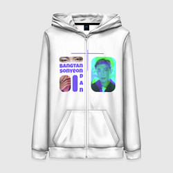 Толстовка на молнии женская RM - BTS, цвет: 3D-белый