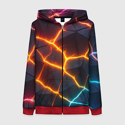 Женская толстовка на молнии Разноцветный неон из плит