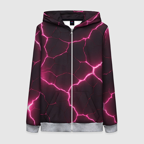 Женская толстовка на молнии Розовый свет из разлома плит / 3D-Меланж – фото 1