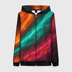 Толстовка на молнии женская Разноцветное движение, цвет: 3D-черный